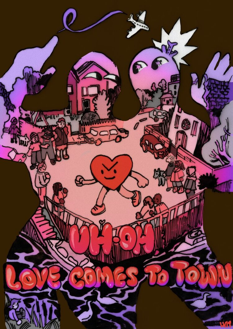 uh oh love comes to town inktober